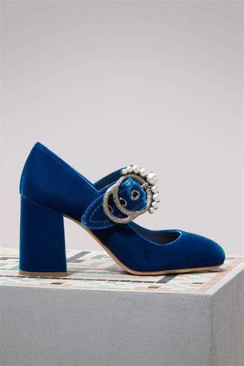 miu miu blue velvet shoes|miumiu shoes online.